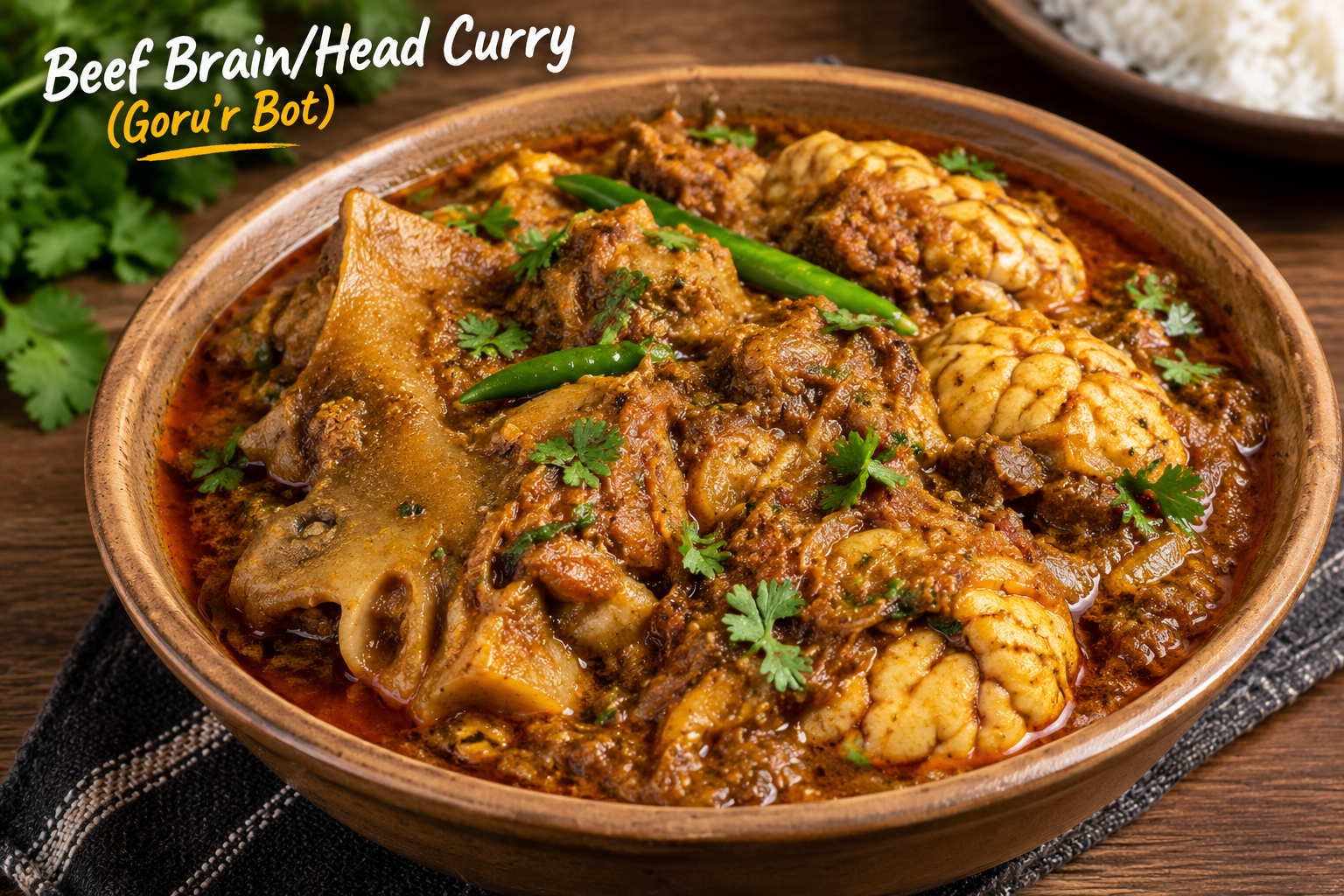 Beef Brain/Head Curry (Goru'r Bot)